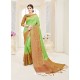 Green Nylon Silk Designer Jaquard Saree