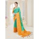 Aqua Mint Nylon Silk Designer Jaquard Saree