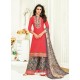 Red Pure Jam Satin Printed Palazzo Suit