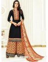 Black Pure Jam Satin Printed Palazzo Suit