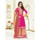 Fuchsia Pure Jam Satin Printed Palazzo Suit