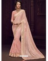 Baby Pink Imported Fabrics Heavy Embroidered Designer Party Wear Saree