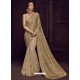 Golden Imported Fabrics Heavy Embroidered Designer Party Wear Saree