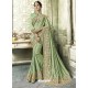 Pretty Sea Green Silk Border Work Party Wear Saree