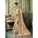 Light Beige Silk Border Work Designer Party Wear Saree