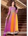 Elite Multicolor Net Anarkali Suit