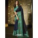 Navy Blue Silk Designer Embroidered Saree