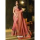 Pink Silk Designer Embroidered Saree