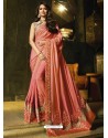 Pink Silk Designer Embroidered Saree