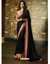 Black Silk Designer Embroidered Saree