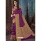 Purple Chiffon Jaquard Designer Saree