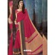 Red Chiffon Jaquard Zari Worked Designer Saree