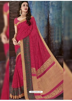 Red Chiffon Jaquard Zari Worked Designer Saree