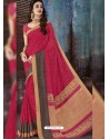 Red Chiffon Jaquard Zari Worked Designer Saree