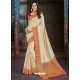 Light Beige Chiffon Jaquard Designer Saree