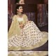 Beige And Off White Chiffon Jaquard Designer Saree