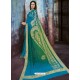 Blue Chiffon Jaquard Designer Saree