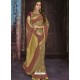 Golden Chiffon Jaquard Designer Saree