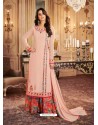 Baby Pink Georgette Designer Palazzo Suit