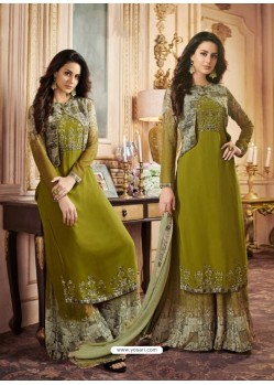 Mehendi Georgette Designer Palazzo Suit