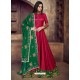 Wine Silk Embroidered Designer Floor Length Suit