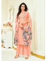 Peach Upada Silk Embroidered Palazzo Suit