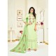 Sea Green Upada Silk Embroidered Palazzo Suit