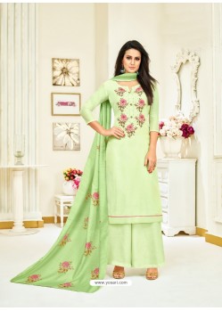 Buy Sea Green Upada Silk Embroidered Palazzo Suit | Palazzo Salwar Suits