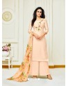 Off White Upada Silk Embroidered Palazzo Suit