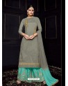 Taupe Pure viscose Uppada Silk Heavy Embroidered Palazzo Suit