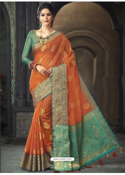 Rusty Kota Silk Designer Jaquard Work Saree