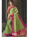 Green Kota Silk Designer Jaquard Work Saree