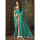 Teal Georgette Two Tone Silk Party Wear Saree