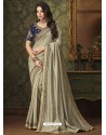 Taupe Georgette Two Tone Silk Party Wear Saree