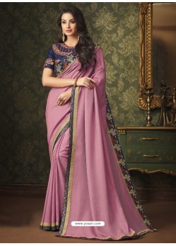 Hotpink Two Tone Silk Party Wear Saree