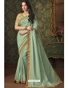 Olive Green Two Tone Silk Party Wear Saree