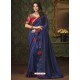 Navy Blue Two Tone Silk Party Wear Saree