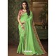 Parrot Green Two Tone Silk Party Wear Saree