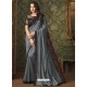 Grey Two Tone Silk Party Wear Saree