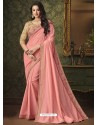 Peach Two Tone Silk Party Wear Saree