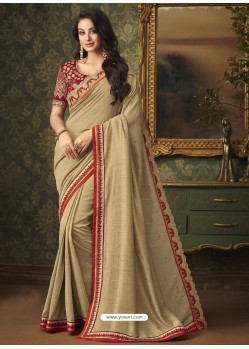 Gold Two Tone Silk Party Wear Saree