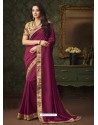 Deep Wine Two Tone Silk Party Wear Saree