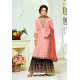 Pink And Black Upada Silk Embroidered Palazzo Suit