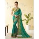 Jade Green Silk Stone Embroidered Party Wear Saree