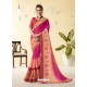 Rani Pink Silk Stone Embroidered Party Wear Saree