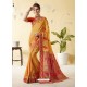 Yellow Silk Stone Embroidered Party Wear Saree