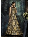 Black And Gold Jacquard Designer Readymade Gown