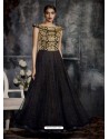 Pretty Black Jacquard Designer Readymade Gown