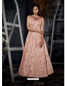 Pink Jacquard Designer Readymade Gown