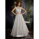 Silver Jacquard Designer Readymade Gown